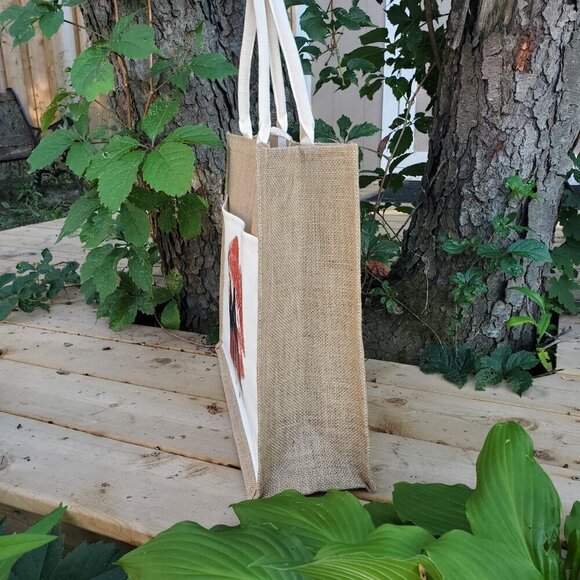 Custom Canvas Tote Bag, Large Size - Red Lips & Heels Theme Cream Tote - Picture 13 of 16